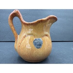 Vtg Niloak Art Pottery 4.5" Miniature Pitcher Creamer Matte Apricot Glaze USA
